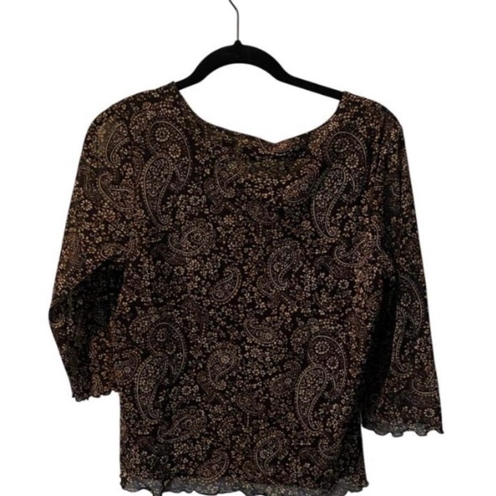 Others Follow Paisley Print Blouse in Black and Brown